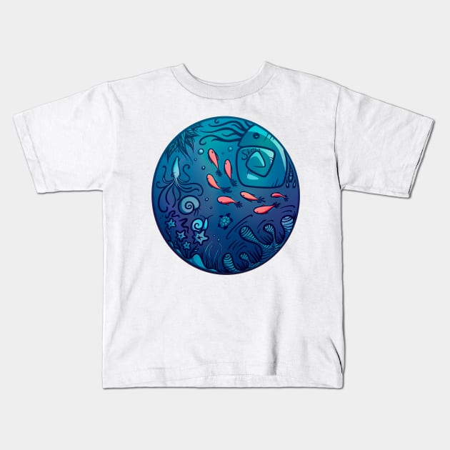 Marine Life II Kids T-Shirt by jastinamor